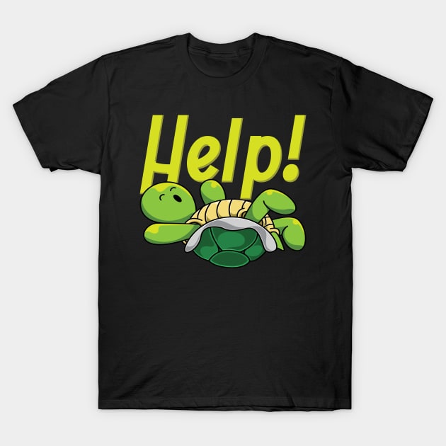 Turtle Help I Have Fallen Motive T-Shirt by Shirtjaeger